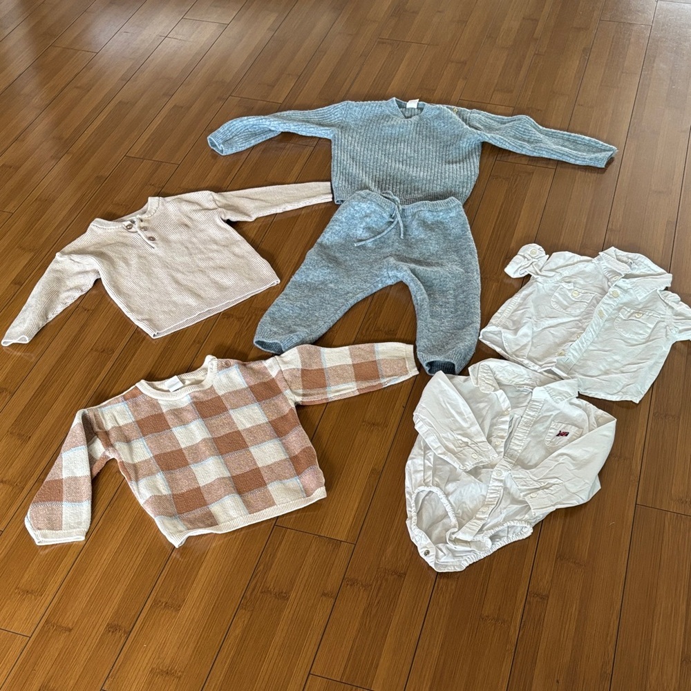 H&M Kids Matching Sets - Cream, Gray, White, Brown